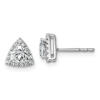 14K White Gold 5/8 ct Lab-Created Diamond VS+ F+ Halo Earrings