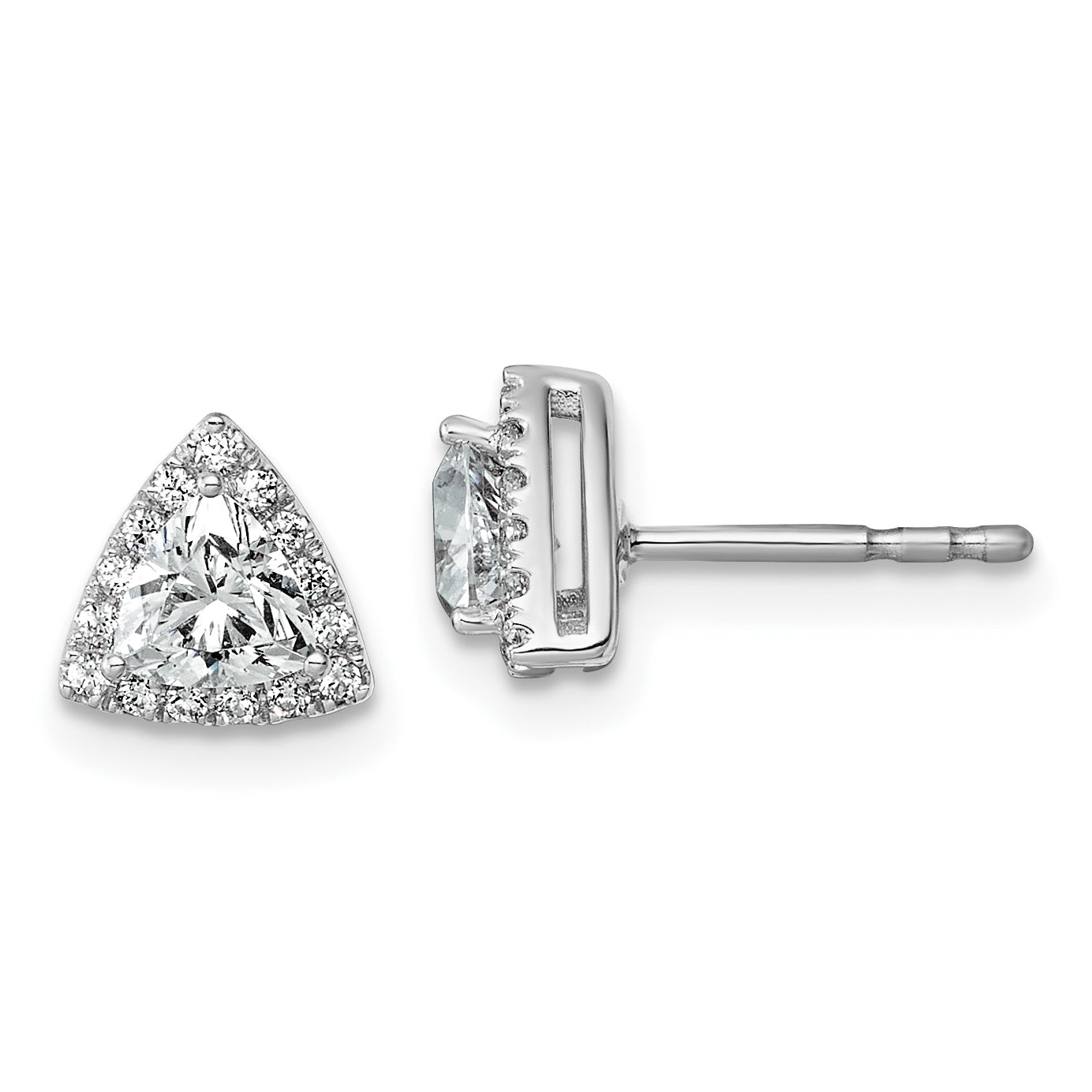 14K White Gold 5/8 ct Lab-Created Diamond VS+ F+ Halo Earrings