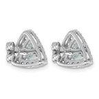 14k White Gold 2 5/8 carat Lab Grown Diamond VS+ F+ Complete Trillion Halo Post Earrings