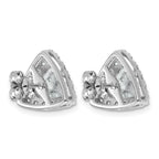 14k White Gold 3 3/4 carat Lab Grown Diamond VS+ F+ Complete Trillion Halo Post Earrings