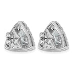 14k White Gold 6 1/2 carat Lab Grown Diamond VS+ F+ Complete Trillion Halo Post Earrings