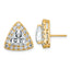 14k 6 1/2 carat Lab Grown Diamond VS+ F+ Complete Trillion Halo Post Earrings