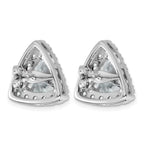 14k White Gold 7 3/4 carat Lab Grown Diamond VS+ F+ Complete Trillion Halo Post Earrings