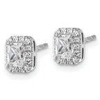 14K White Gold 5/8 ct Lab-Created Diamond VS+ F+ Halo Earrings