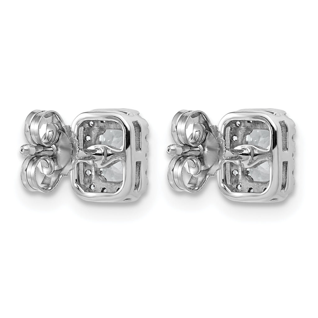 14K White Gold 5/8 ct Lab-Created Diamond VS+ F+ Halo Earrings