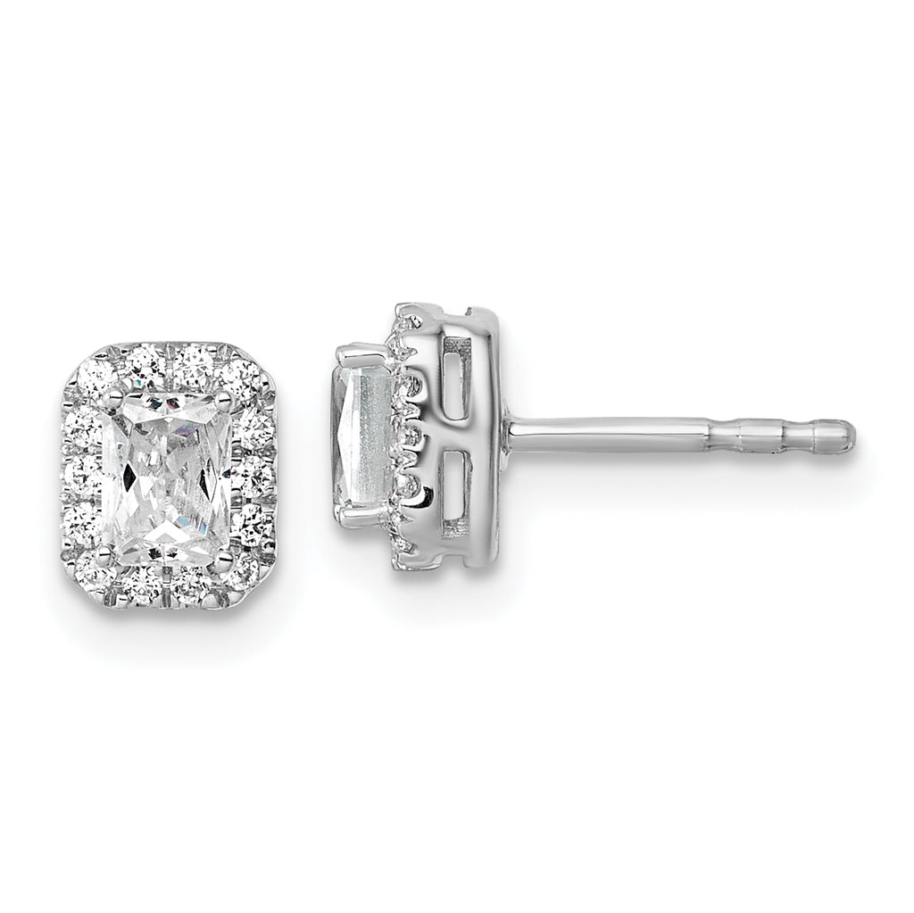 14K White Gold 5/8 ct Lab-Created Diamond VS+ F+ Halo Earrings