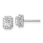 14k White Gold 5/8 carat Lab Grown Diamond VS/SI+ G+ Complete Emerald Halo Post Earrings