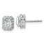 14k White Gold 7/8 carat Lab Grown Diamond VS/SI+ G+ Complete Emerald Halo Post Earrings