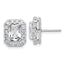 14k White Gold 3 7/8 carat Lab Grown Diamond VS+ F+ Complete Emerald Halo Post Earrings