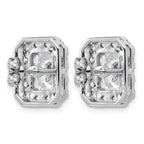 14k White Gold 5 3/4 carat Lab Grown Diamond VS+ F+ Complete Emerald Halo Post Earrings