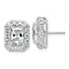 14k White Gold 5 3/4 carat Lab Grown Diamond VS+ F+ Complete Emerald Halo Post Earrings
