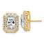 14k 5 3/4 carat Lab Grown Diamond VS+ F+ Complete Emerald Halo Post Earrings