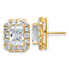 14k 7 carat Lab Grown Diamond VS+ F+ Complete Emerald Halo Post Earrings