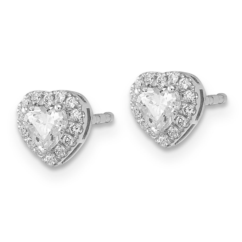 14kw Lab Grown VS/SI+ G+ Diamond Heart Shape Halo Complete Earrings