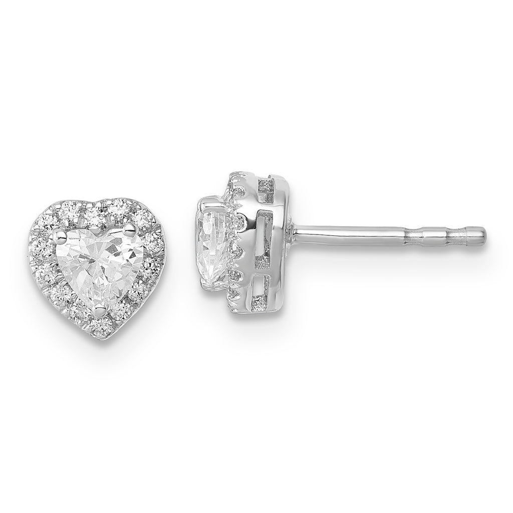 14kw Lab Grown VS/SI+ G+ Diamond Heart Shape Halo Complete Earrings