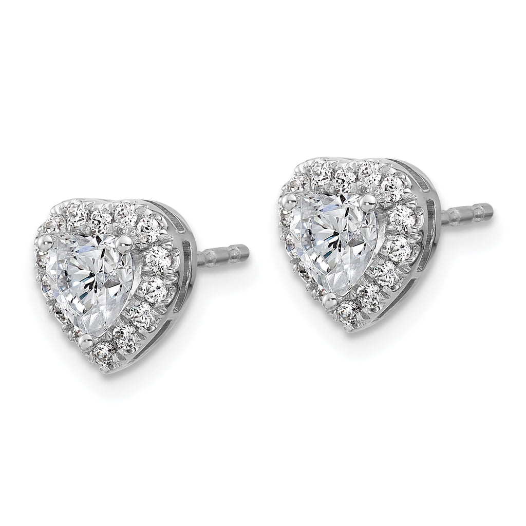 14K White Gold 1 1/4 ct Lab-Created Diamond VS/SI+ G+ Halo Earrings
