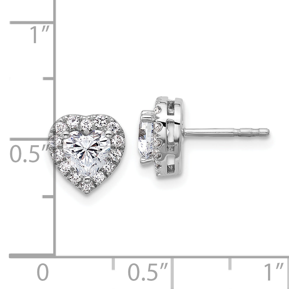 14K White Gold 1/4 ct Lab-Created Diamond VS/SI+ G+ Halo Earrings