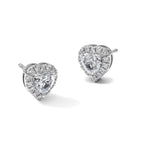 14K White Gold 1 1/4 ct Lab-Created Diamond VS/SI+ G+ Halo Earrings