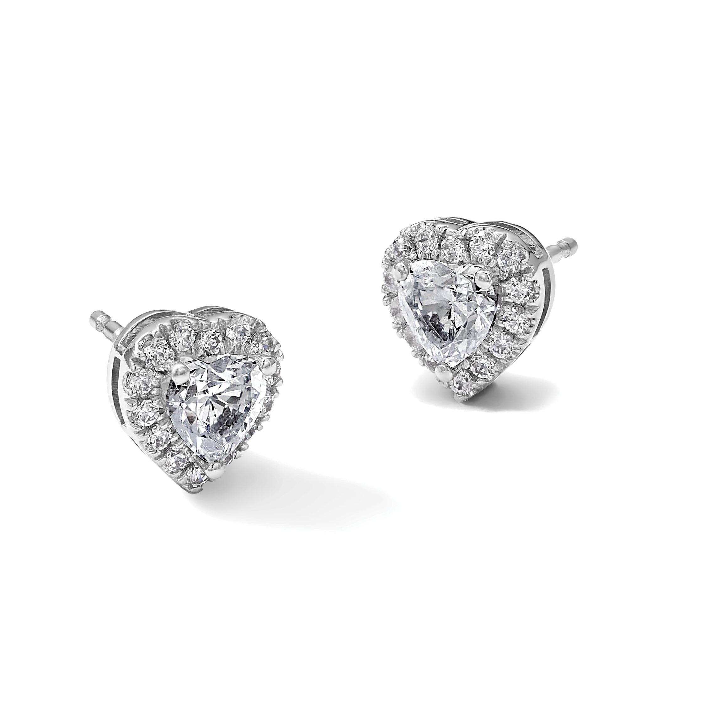 14K White Gold 1 1/4 ct Lab-Created Diamond VS/SI+ G+ Halo Earrings