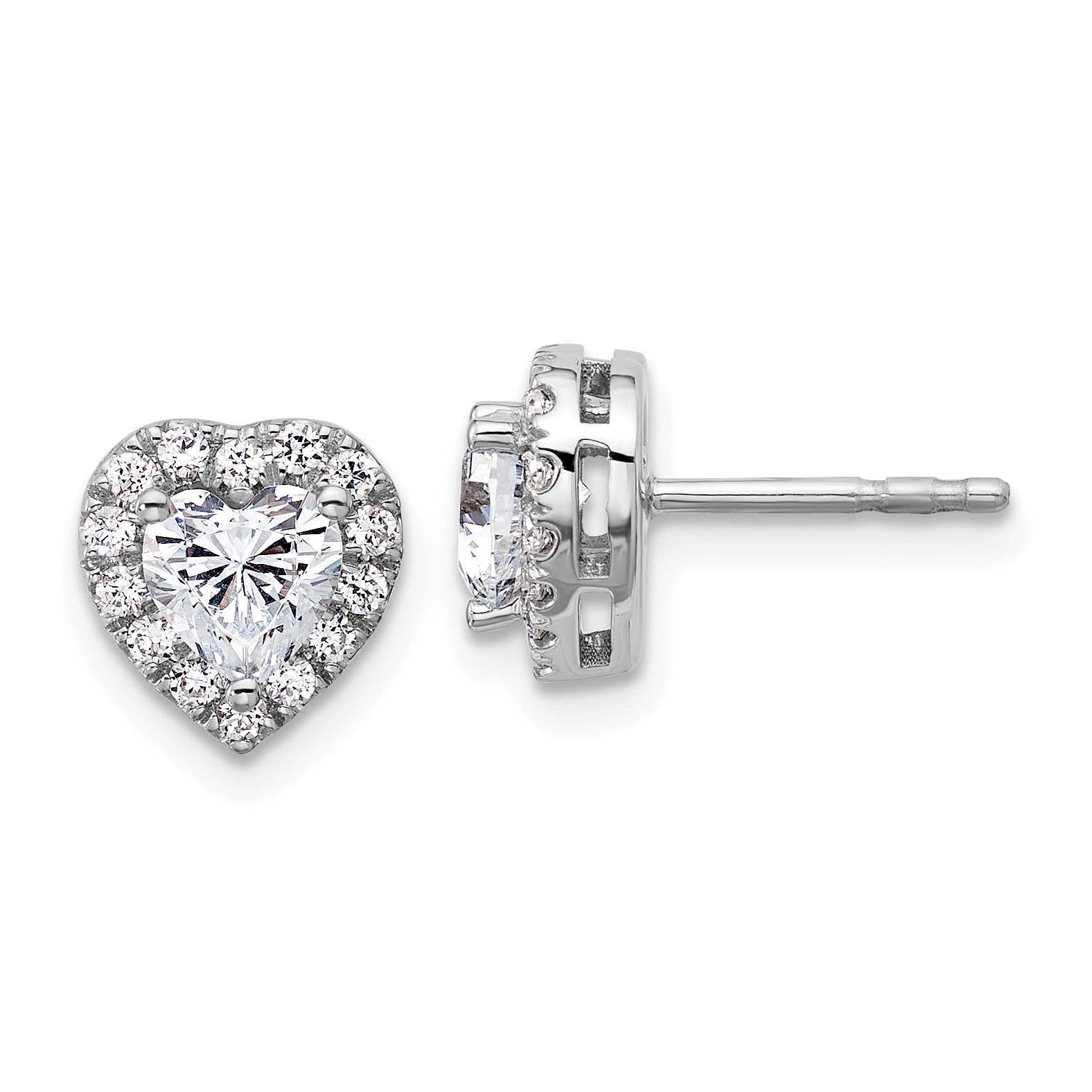 14K White Gold 1 1/4 ct Lab-Created Diamond VS/SI+ G+ Halo Earrings