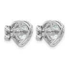 14k White Gold 2 3/8 carat Lab Grown Diamond VS+ F+ Complete Heart Halo Post Earrings