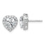 14k White Gold 2 3/8 carat Lab Grown Diamond VS+ F+ Complete Heart Halo Post Earrings