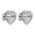 14k White Gold 3 1/2 carat Lab Grown Diamond VS+ F+ Complete Heart Halo Post Earrings