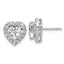 14k White Gold 3 1/2 carat Lab Grown Diamond VS+ F+ Complete Heart Halo Post Earrings