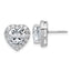 14k White Gold 4 7/8 carat Lab Grown Diamond VS+ F+ Complete Heart Halo Post Earrings