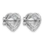 14k White Gold 6 carat Lab Grown Diamond VS+ F+ Complete Heart Halo Post Earrings