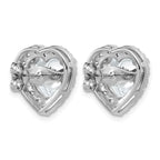 14k White Gold 7 3/8 carat Lab Grown Diamond VS+ F+ Complete Heart Halo Post Earrings