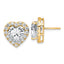 14k 7 3/8 carat Lab Grown Diamond VS+ F+ Complete Heart Halo Post Earrings