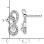 14K White Gold Polished Diamond Infinity Drop Post Earrings