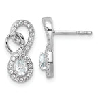 14K White Gold Polished Diamond Infinity Drop Post Earrings