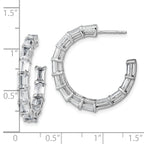 14k White Gold 6 1/2 carat Lab Grown Diamond VS/SI+ G+ Emerald Complete In and Out Hoop Earrings