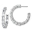 14k White Gold 6 1/2 carat Lab Grown Diamond VS/SI+ G+ Emerald Complete In and Out Hoop Earrings