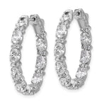 14K White Gold 5 ct Lab-Created Diamond VS+ F+ Oval-Cut In-and-Out Hoop Earrings