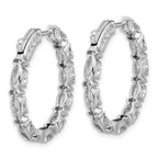 14K White Gold 5 ct Lab-Created Diamond VS+ F+ Oval-Cut In-and-Out Hoop Earrings