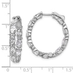 14K White Gold 5 ct Lab-Created Diamond VS/SI+ G+ Oval-Cut In-and-Out Hoop Earrings