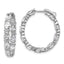 14K White Gold 5 ct Lab-Created Diamond VS+ F+ Oval-Cut In-and-Out Hoop Earrings