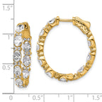 14K Yellow Gold 5 ct Lab-Created Diamond VS/SI+ G+ Oval-Cut In-and-Out Hoop Earrings