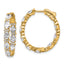 14K Yellow Gold 5 ct Lab-Created Diamond VS/SI+ G+ Oval-Cut In-and-Out Hoop Earrings