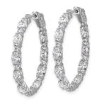 14K White Gold 5 1/4 ct Lab-Created Diamond VS/SI+ G+ Oval-Cut In-and-Out Hoop Earrings