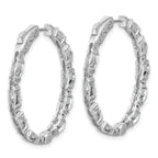 14K White Gold 5 1/4 ct Lab-Created Diamond VS/SI+ G+ Oval-Cut In-and-Out Hoop Earrings