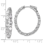 14K White Gold 5 1/4 ct Lab-Created Diamond VS+ F+ Oval-Cut In-and-Out Hoop Earrings