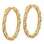 14K Yellow Gold 5 1/4 ct Lab-Created Diamond VS/SI+ G+ Oval-Cut In-and-Out Hoop Earrings