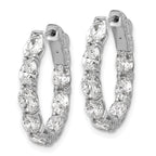 14K White Gold 4 ct Lab-Created Diamond VS+ F+ Oval-Cut In-and-Out Hoop Earrings