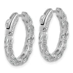 14K White Gold 4 ct Lab-Created Diamond VS/SI+ G+ Oval-Cut In-and-Out Hoop Earrings