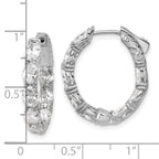 14K White Gold 4 ct Lab-Created Diamond VS/SI+ G+ Oval-Cut In-and-Out Hoop Earrings