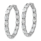 14K White Gold 8 5/8 ct Lab-Created Diamond VS/SI+ G+ Oval-Cut In-and-Out Hoop Earrings